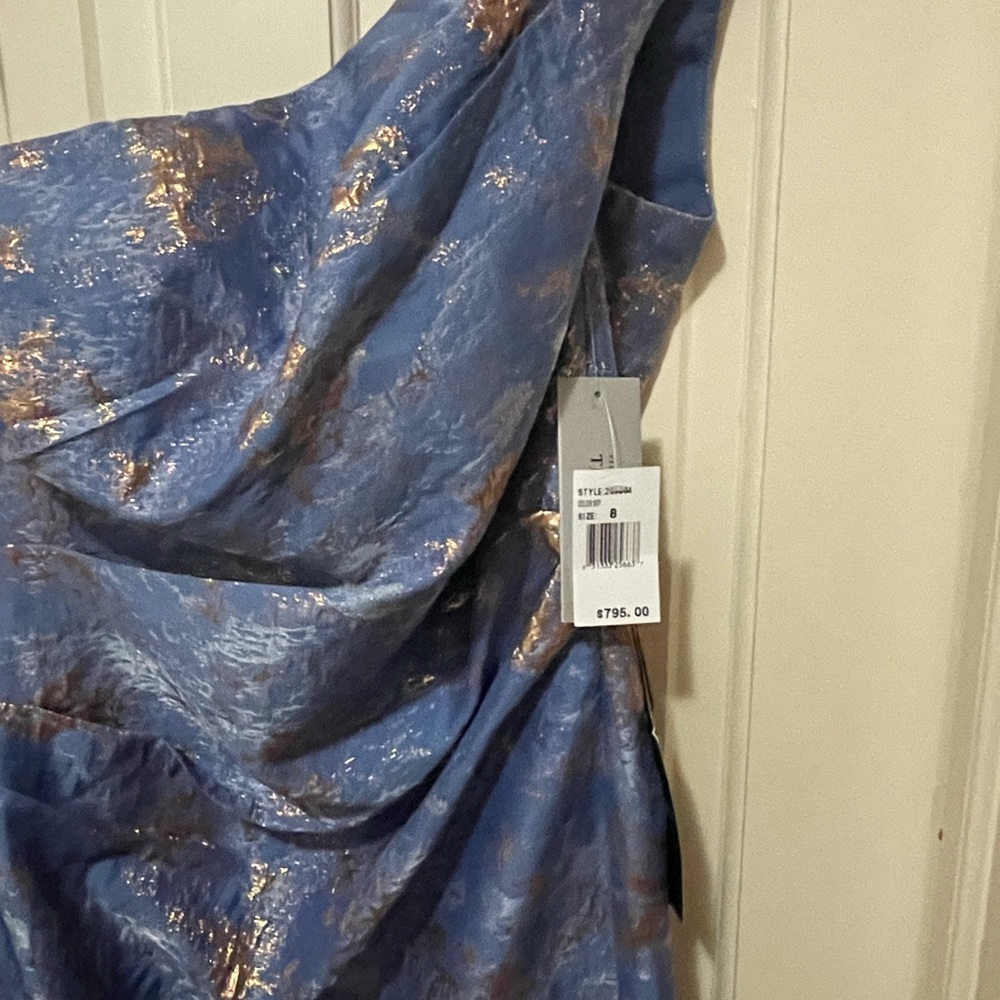 Teri Jon very special one shoulder Gown Worn only once has had alterations - Picture 6 of 10